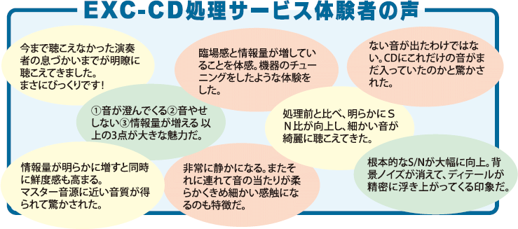 EXC-CD処理サービス体験者の声